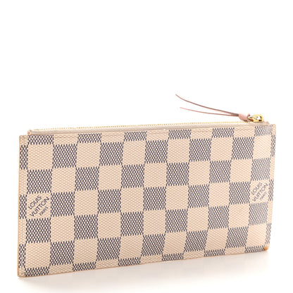 Louis Vuitton Damier Azur Felicie Chain Wallet Zippered Insert Rose Ballerine 3 of 7
