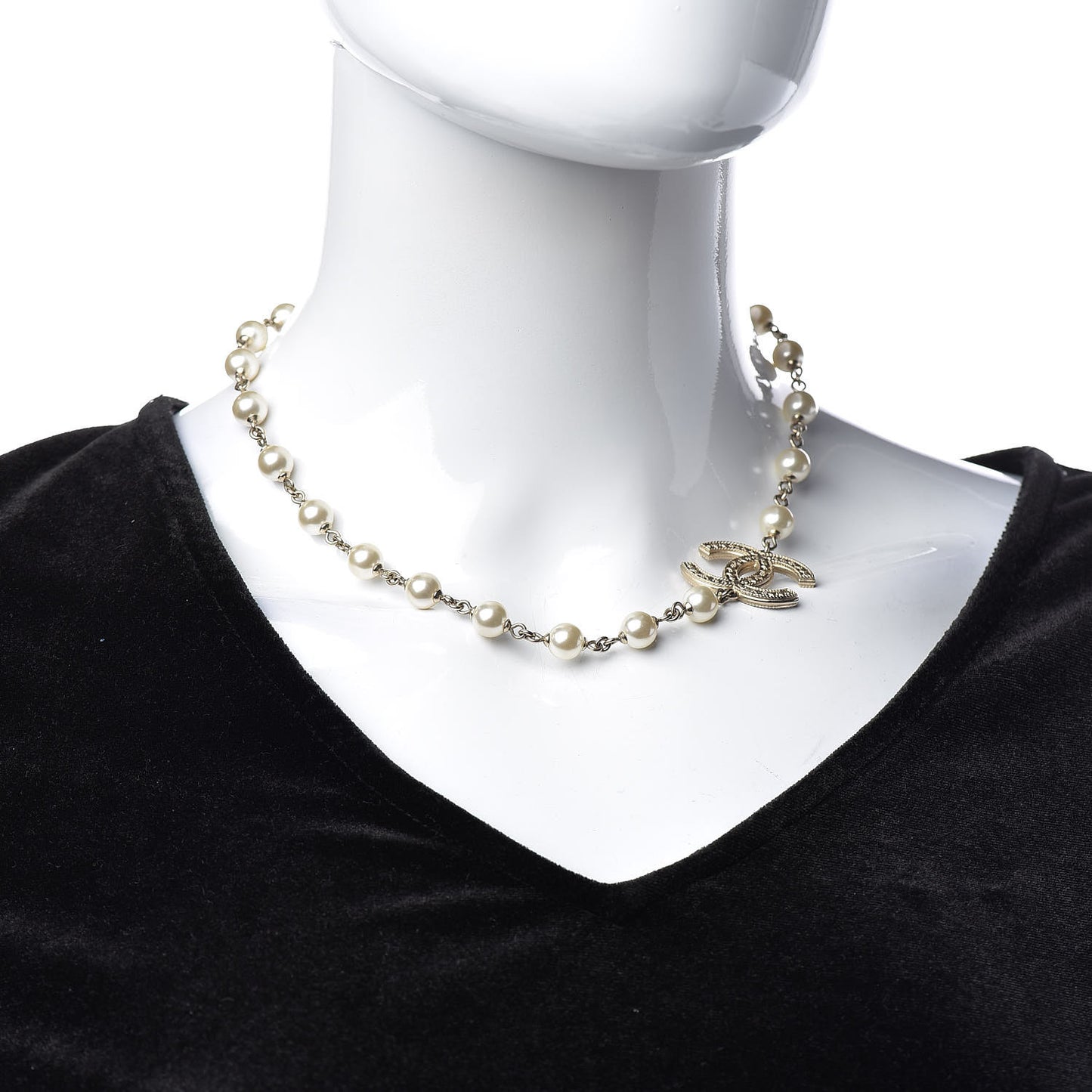 Pearl CC Short Necklace Gold