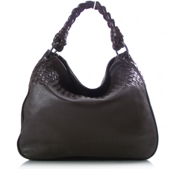 Cervo Intrecciato Shoulder Bag Ebano
