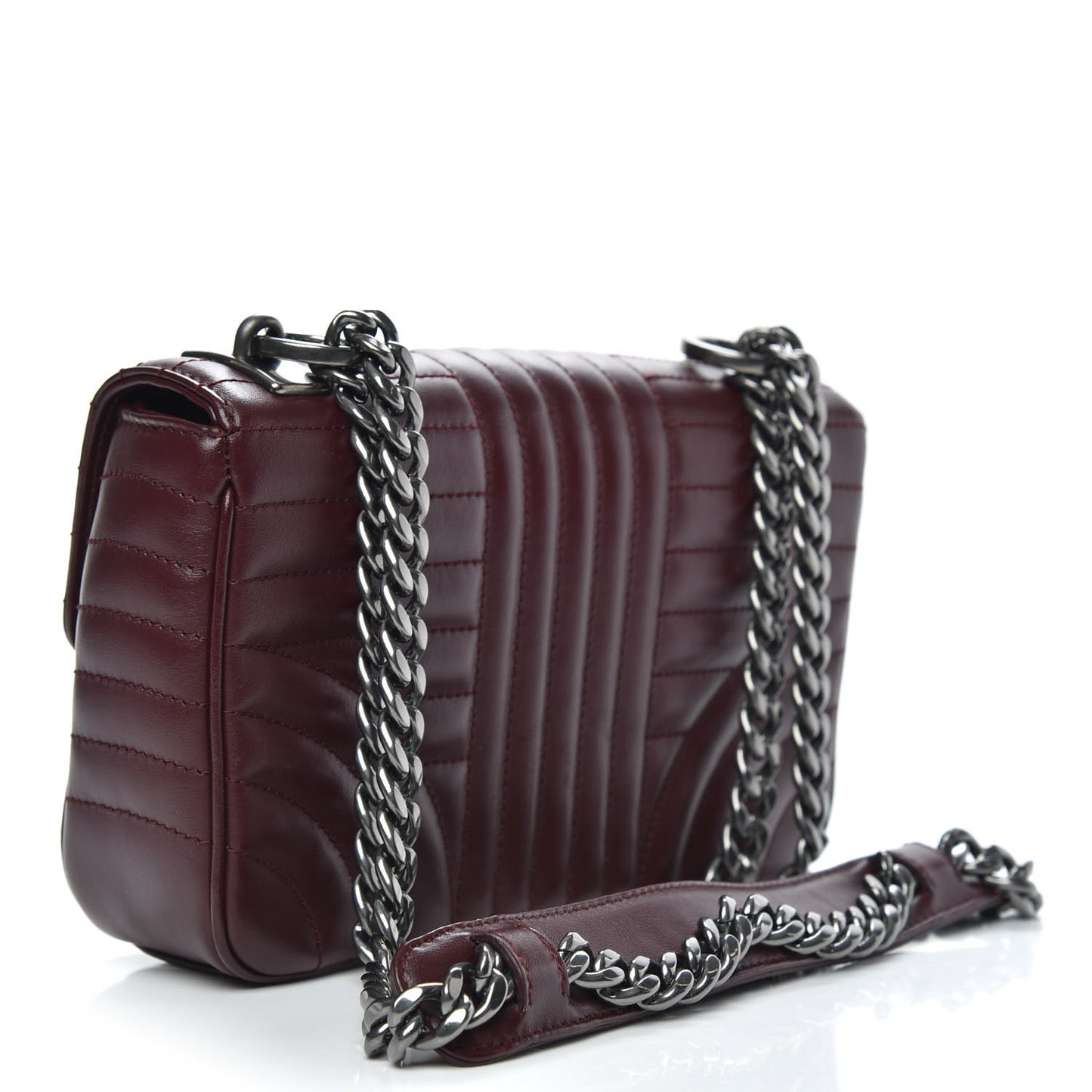 Soft Calfskin Impunture Diagramme Small Chain Flap Shoulder Bag Granato