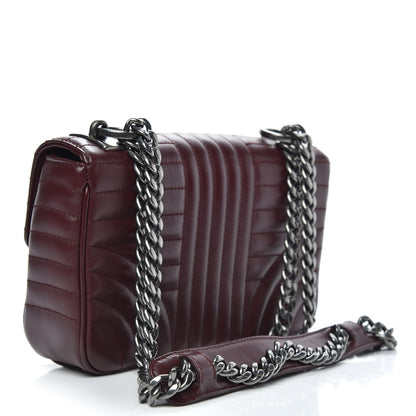 Prada Soft Calfskin Impunture Diagramme Small Chain Flap Shoulder Bag Granato 3 of 9