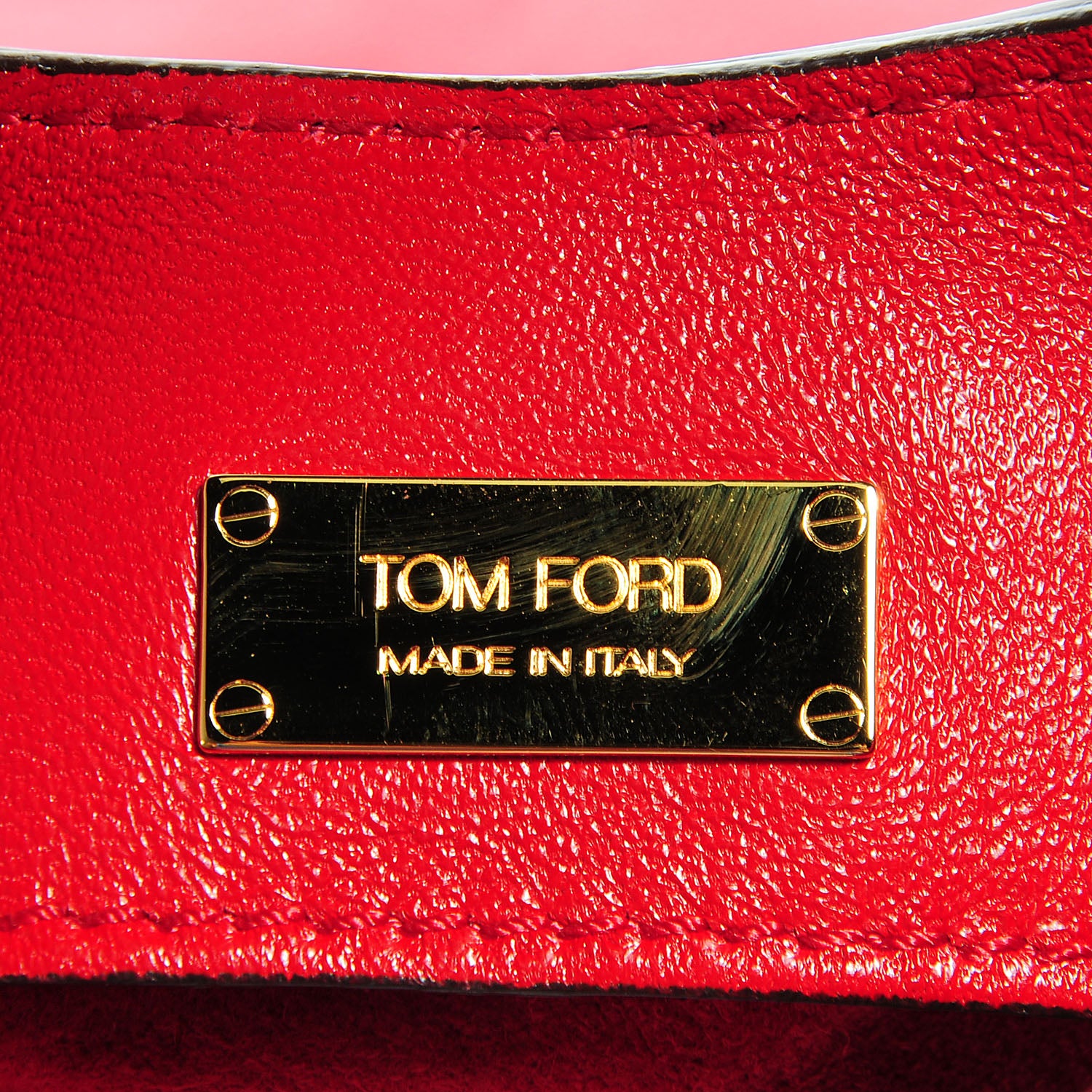 Tom Ford Calfskin Alix Padlock Zip Shoulder Bag Flame Red 8 of 9