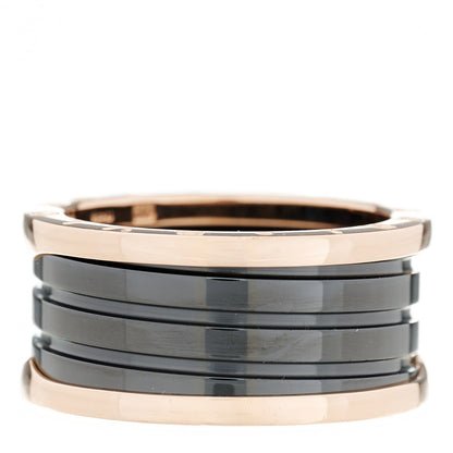 Bulgari 18K Rose Gold Black Ceramic B.Zero1 Four-Band Ring 65 11 3 of 7