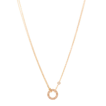 Cartier 18K Pink Gold 2 Diamond LOVE Necklace 1 of 4