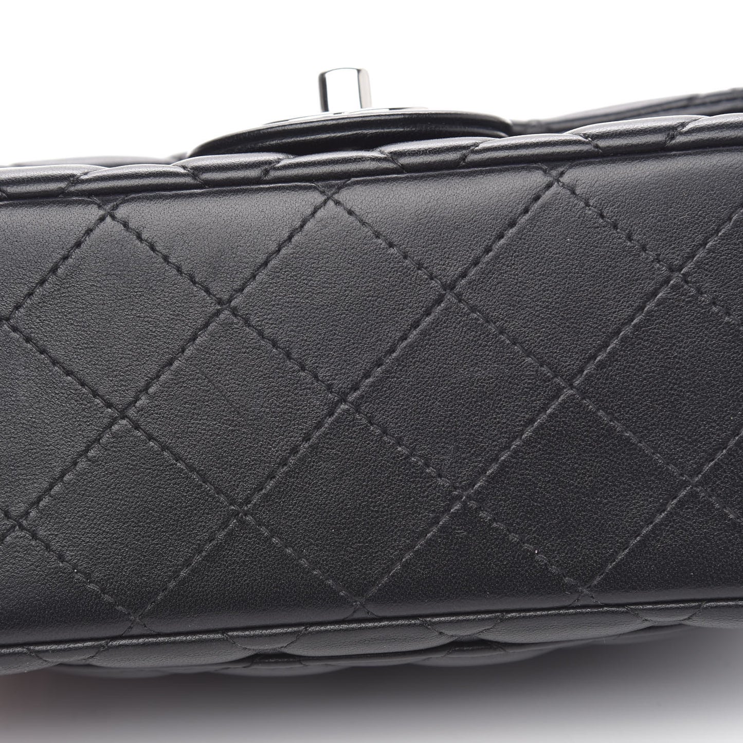 Lambskin Quilted Mini Square Flap Black