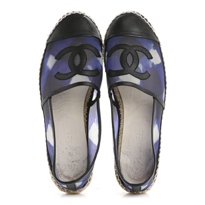 Chanel Mesh Grosgrain CC Espadrilles 37 Purple Black 2 of 9