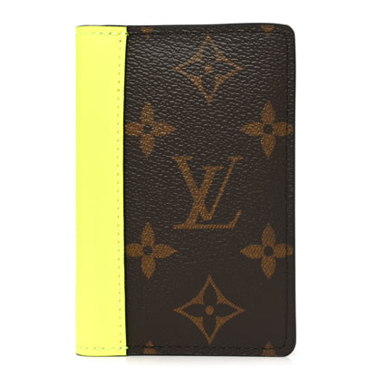 Louis Vuitton Monogram Macassar Pocket Organizer NM Florescent Yellow 1 of 7