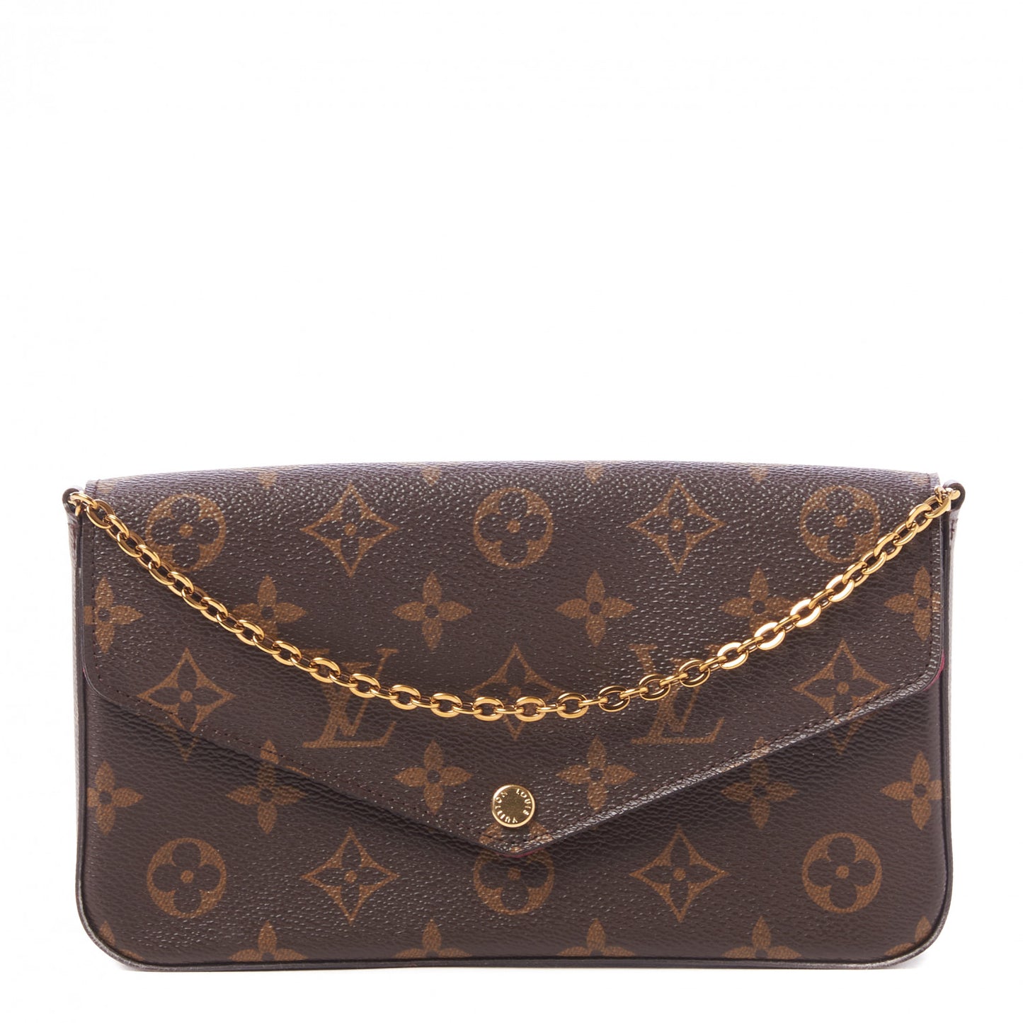 Monogram Pochette Felicie Chain Wallet Fuchsia
