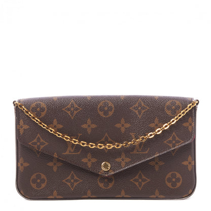 Louis Vuitton Monogram Pochette Felicie Chain Wallet Fuchsia 1 of 8