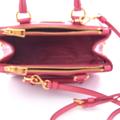 Prada Saffiano Lux Micro Galleria Double Zip Tote Peonia 5 of 8