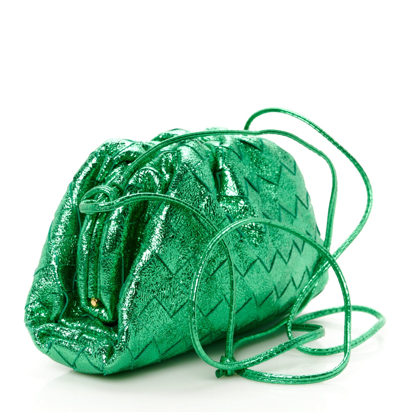 Metallic Nappa Intrecciato The Mini Pouch Parakeet