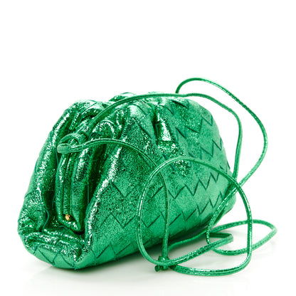 Bottega Veneta Metallic Nappa Intrecciato The Mini Pouch Parakeet 3 of 11