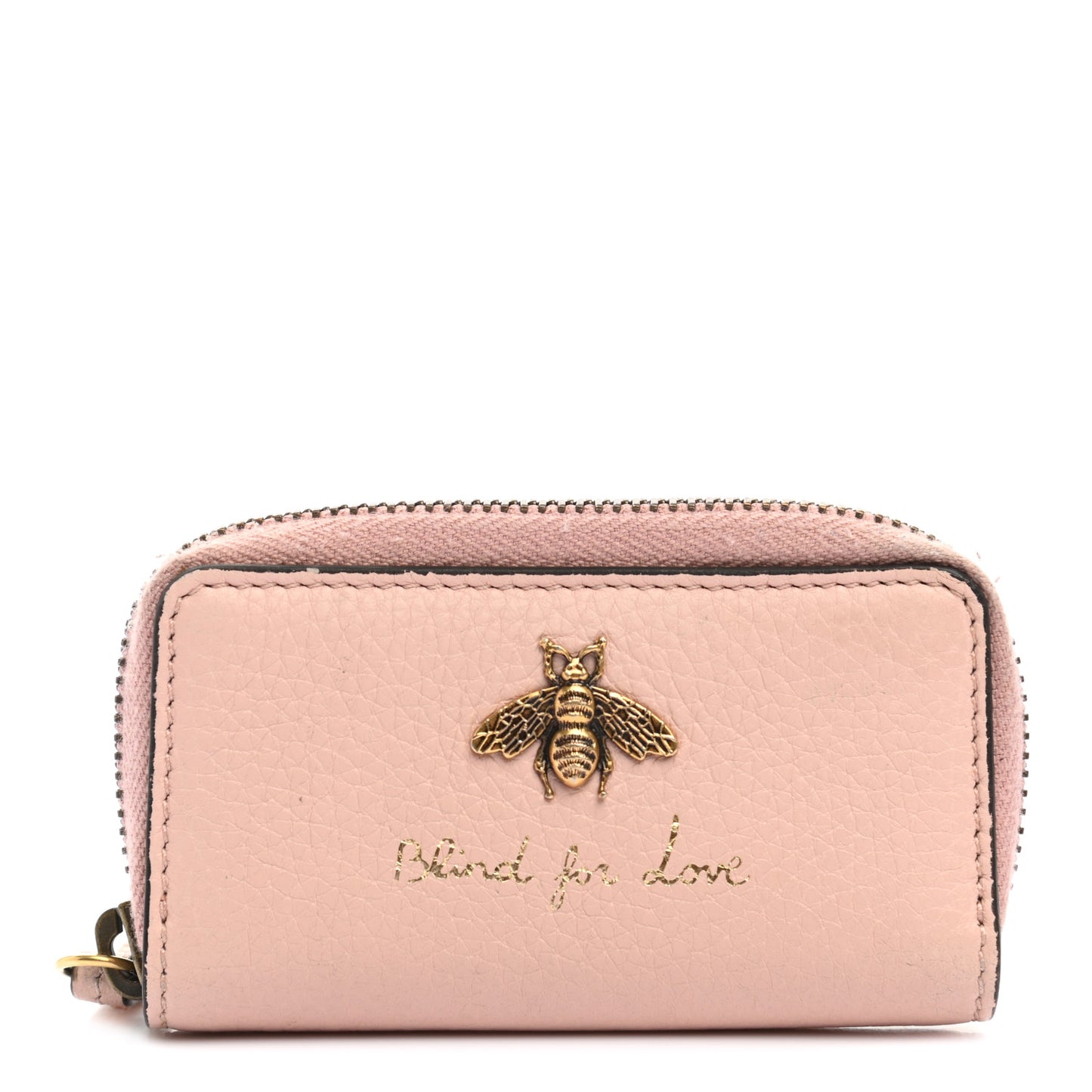 Cellarius Calfskin Blind for Love Animalier Zip Around Key Case Perfect Pink