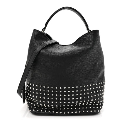 Burberry Calfskin Studded Medium Susanna Hobo Black 1 of 9