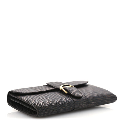 Delvaux Iridescent Lizard Calfskin Brillant Wallet On Chain Ebene Kaki 4 of 10