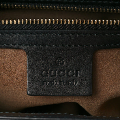 Gucci GG Supreme Monogram Calfskin Small Padlock Top Handle Bag Beige Black Cuir 5 of 11