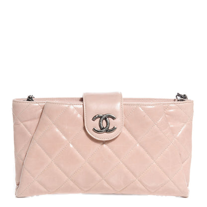 Chanel Glazed Calfskin Duo Color Clutch Light Pink 1 of 9