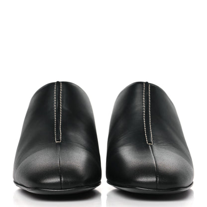 Hermes Nappa Detail Mules 38.5 Black 2 of 9