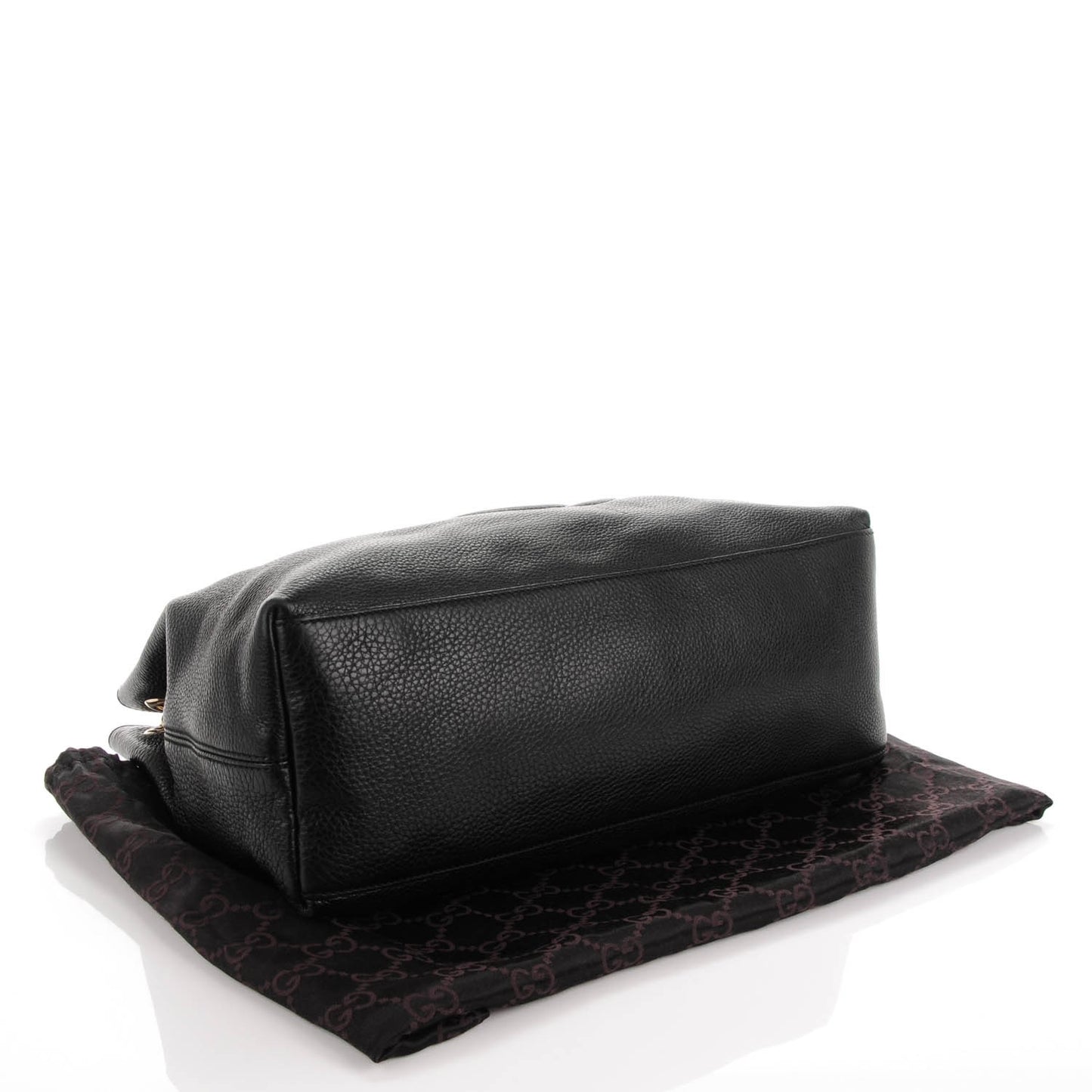 Pebbled Calfskin Medium Soho Chain Shoulder Bag Black