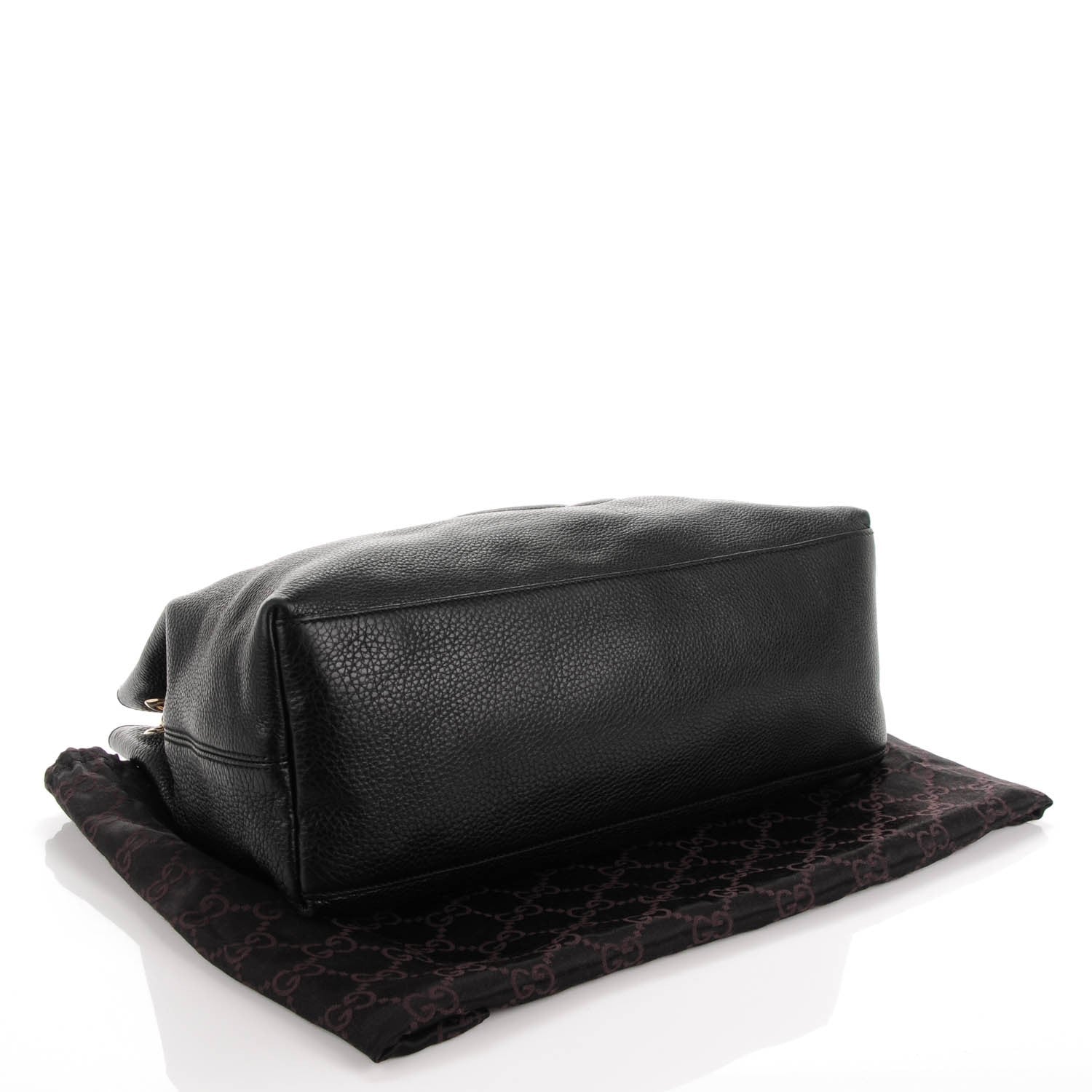 Gucci Pebbled Calfskin Medium Soho Chain Shoulder Bag Black 4 of 7