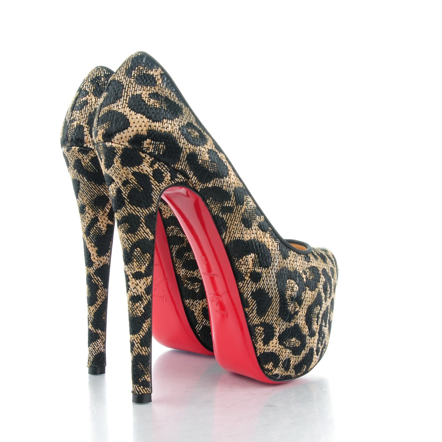 Christian Louboutin Jacquard Leopard Print Daffodile 160 Pumps 36 Black 4 of 8
