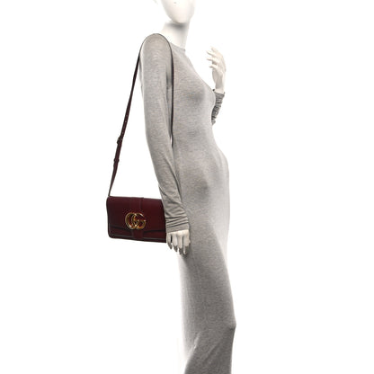 Gucci Vitello Palmellato Lux Small Arli Flap Shoulder Bag Vintage Bordeaux 2 of 11