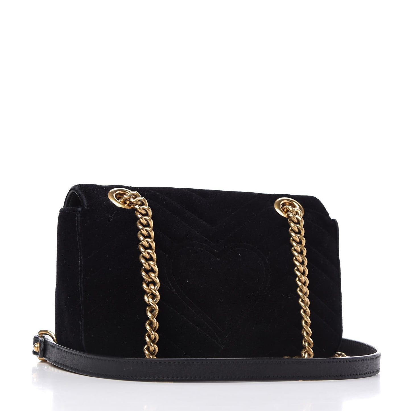 Velvet Matelasse Mini GG Marmont Shoulder Bag Black