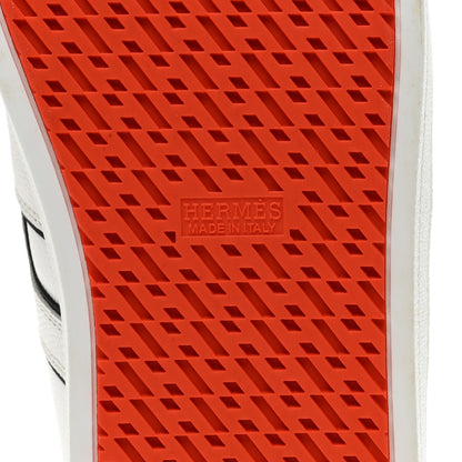 Hermes Epsom Mens Boomerang Sneakers 42 White Black 7 of 10
