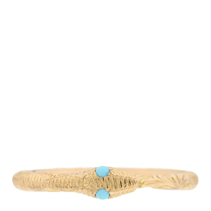 Gucci 18K Yellow Gold Turquoise Ouroboros Snake Ring 49 5 1 of 4