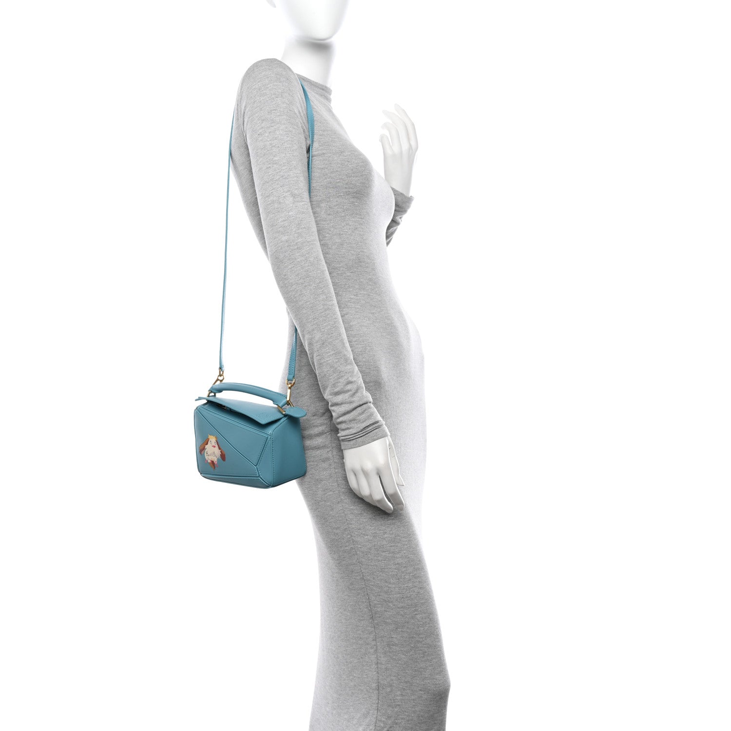 Loewe X HOWLS MOVING CASTLE Satin Calfskin Mini Heen Puzzle Bag Light Blue 2 of 11