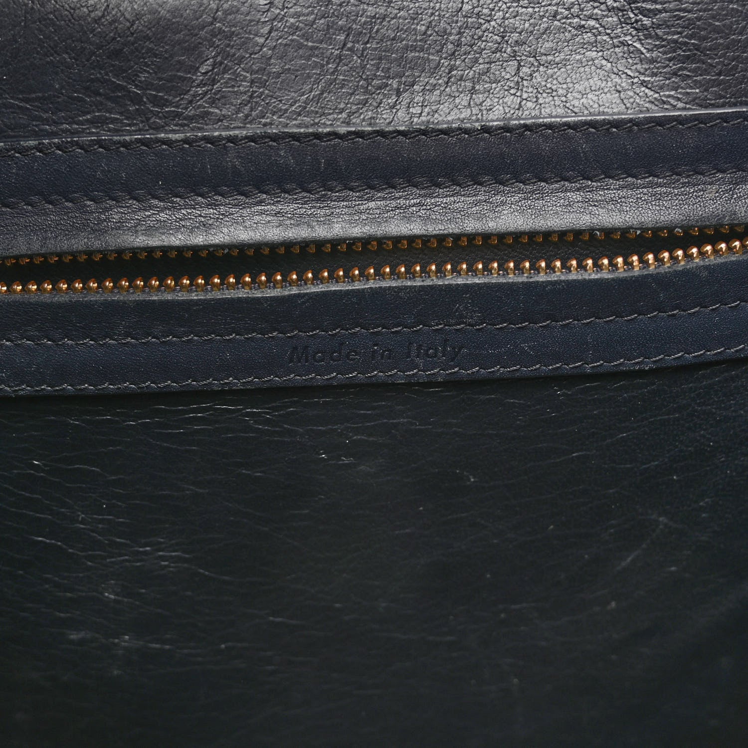 Celine Crocodile Embossed Calfskin Medium Phantom Luggage Navy Blue 7 of 16