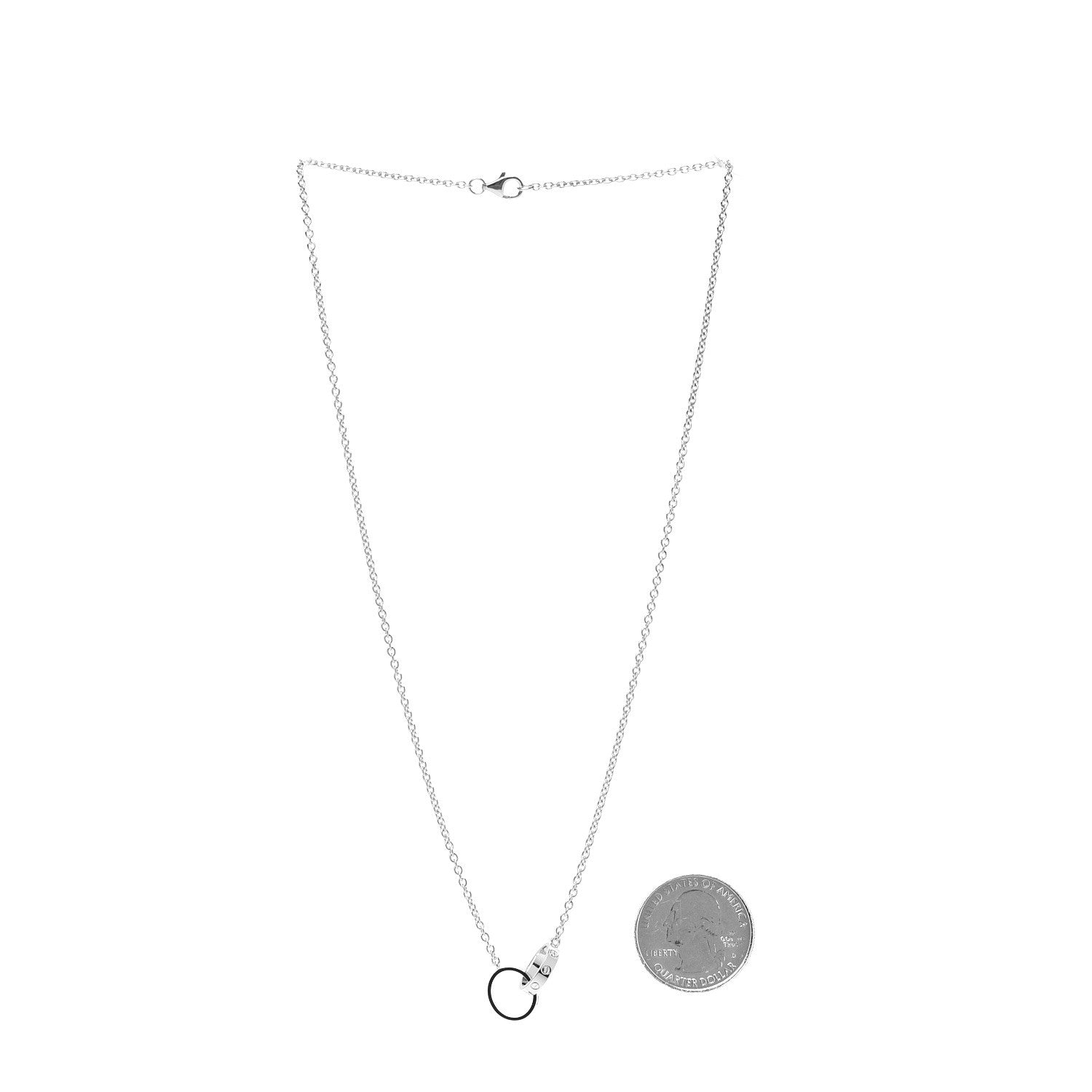 Cartier 18K White Gold Interlocking LOVE Necklace 3 of 7