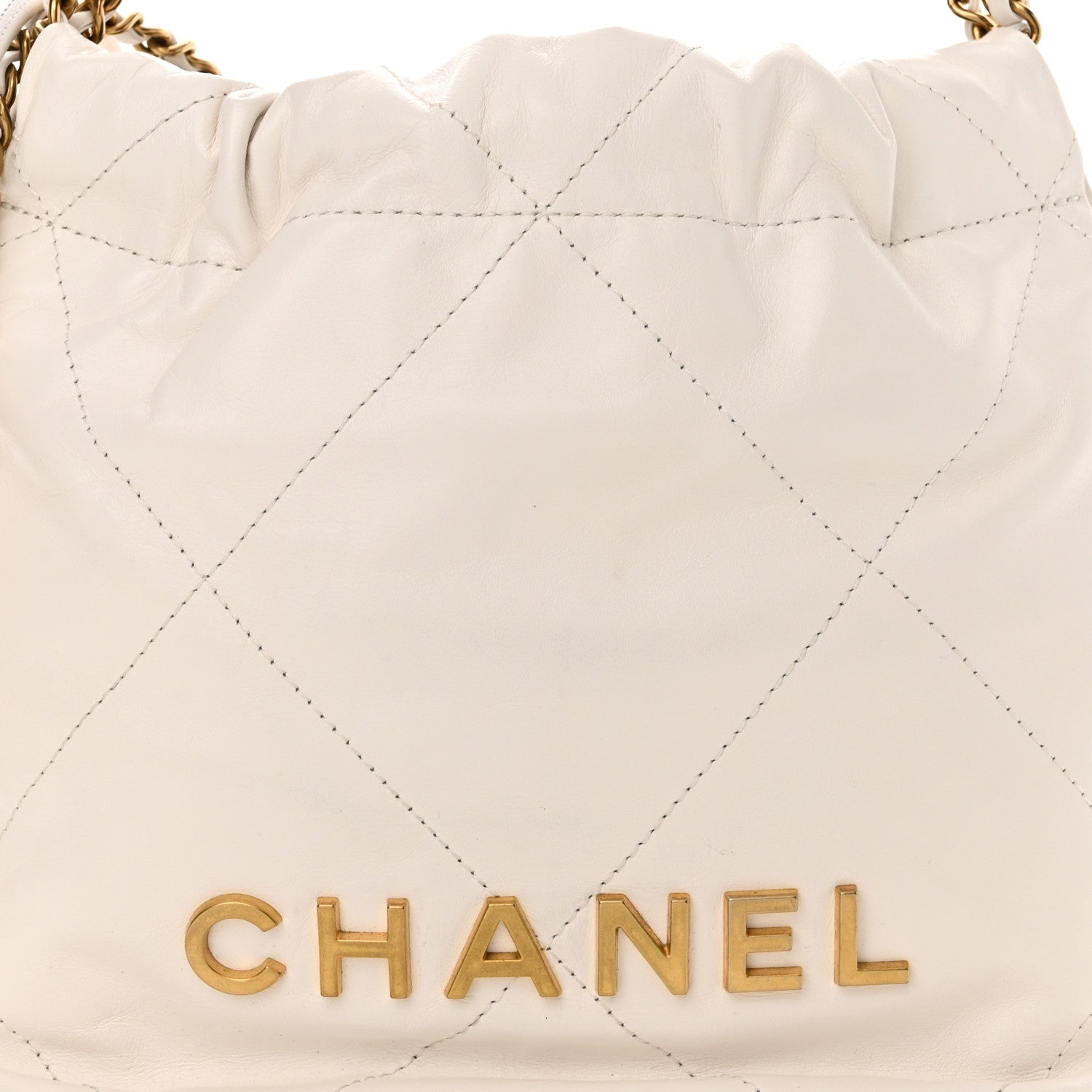 Chanel Shiny Calfskin Quilted Mini Chanel 22 White 8 of 10