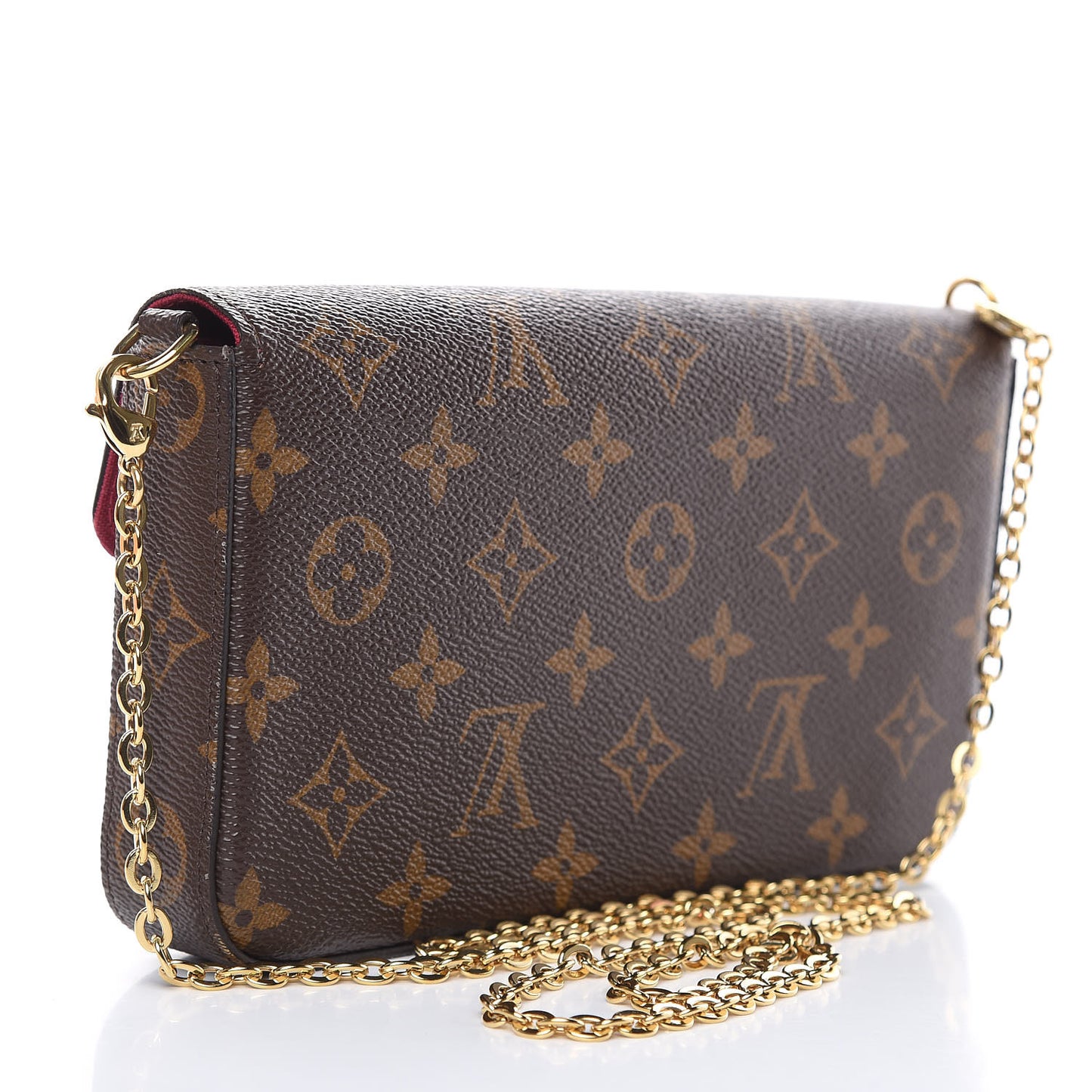 Monogram Pochette Felicie Chain Wallet Fuchsia