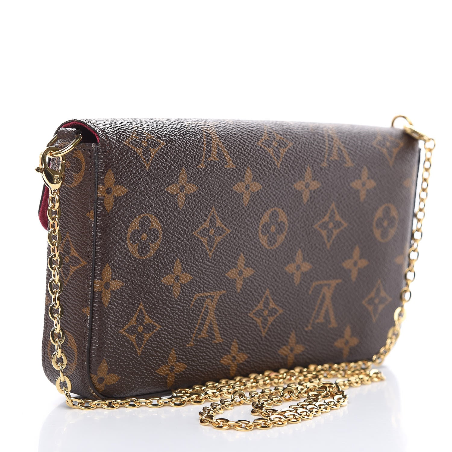 Louis Vuitton Monogram Pochette Felicie Chain Wallet Fuchsia 3 of 14