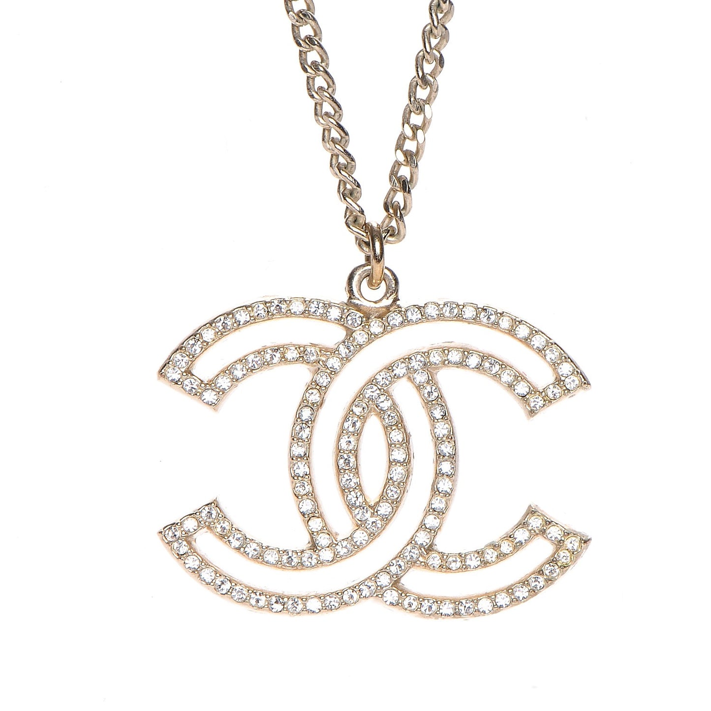 Crystal CC 100 Anniversary Necklace Gold