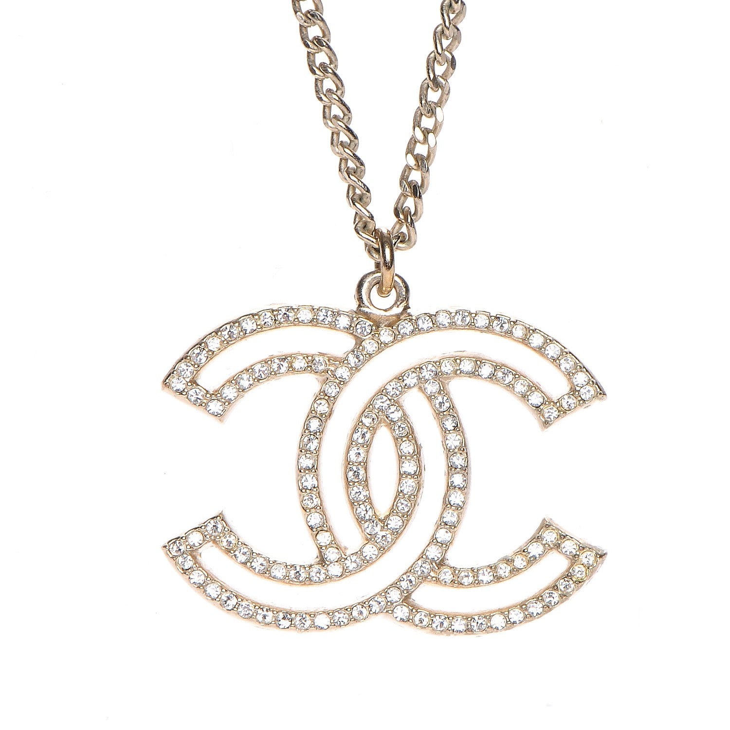 Chanel Crystal CC 100 Anniversary Necklace Gold 4 of 7