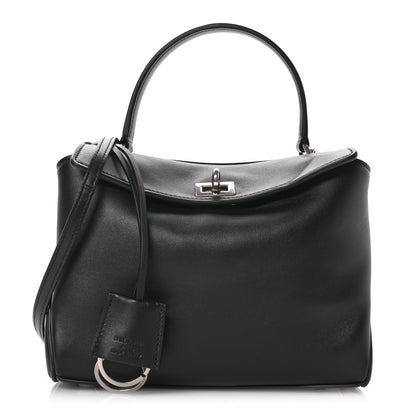 Balenciaga Natural Smooth Calfskin Mini Rodeo Top Handle Handbag Black 1 of 10