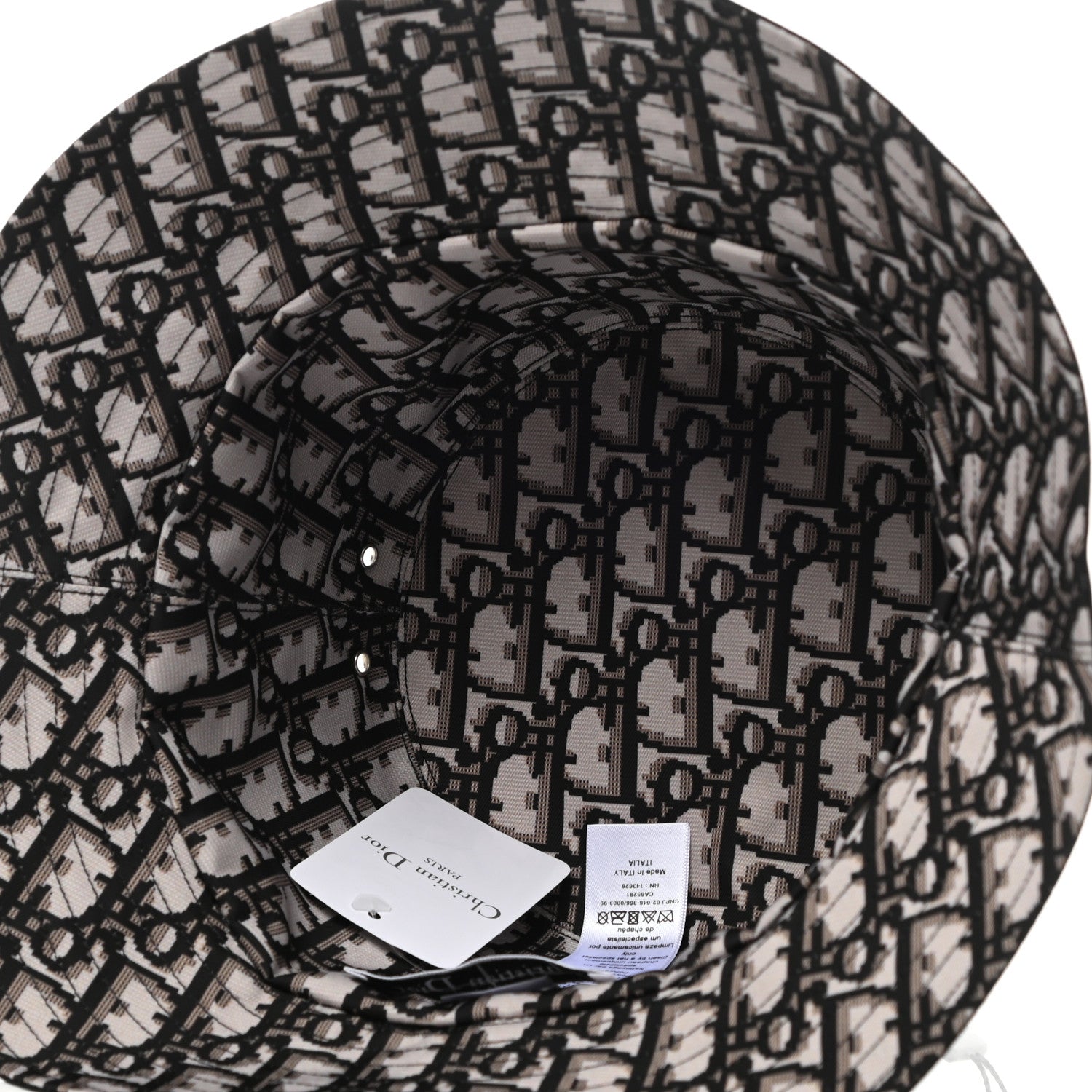Christian Dior Oblique Cotton Teddy-D Brim Bucket Hat 56 Black 4 of 6