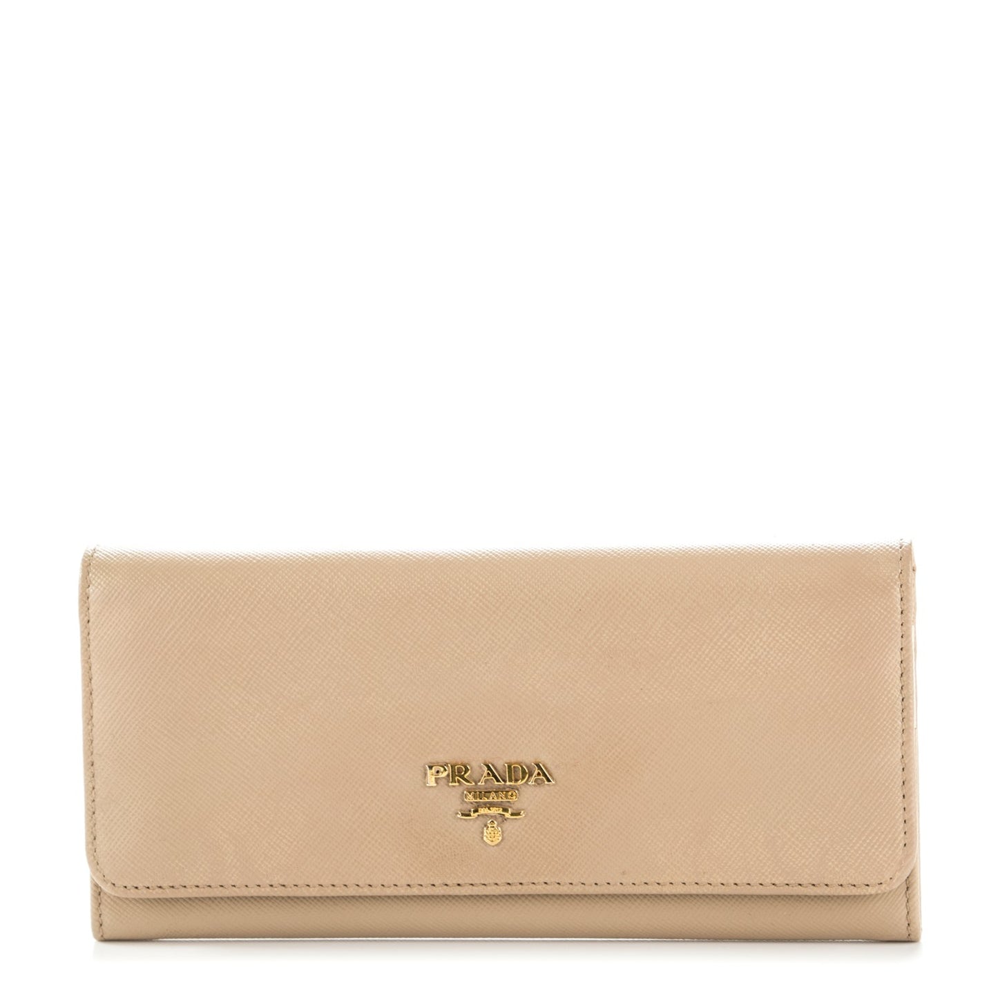 Saffiano Metal Continental Flap Wallet Cammeo