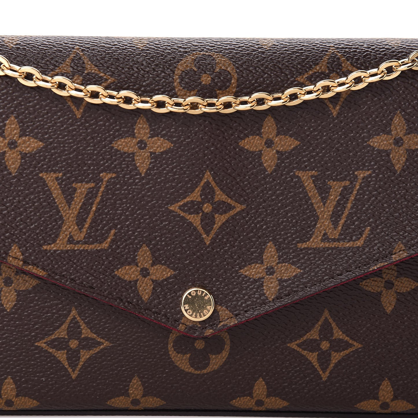Monogram Pochette Felicie Chain Wallet Fuchsia