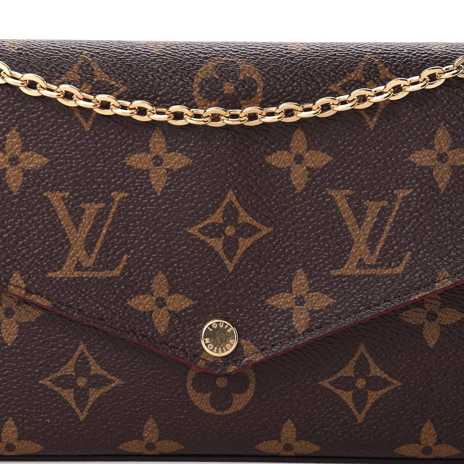 Louis Vuitton Monogram Pochette Felicie Chain Wallet Fuchsia 13 of 13