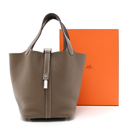 Hermes Taurillon Clemence Picotin Lock 18 PM Etoupe 11 of 11