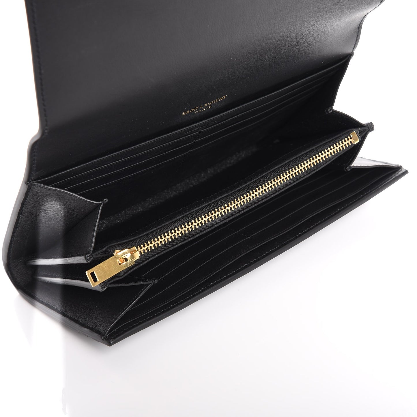 Calfskin Monogram Large Flap Wallet Black