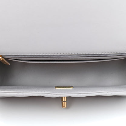 Chanel Lambskin Quilted Mini Top Handle Rectangular Flap Grey 4 of 4