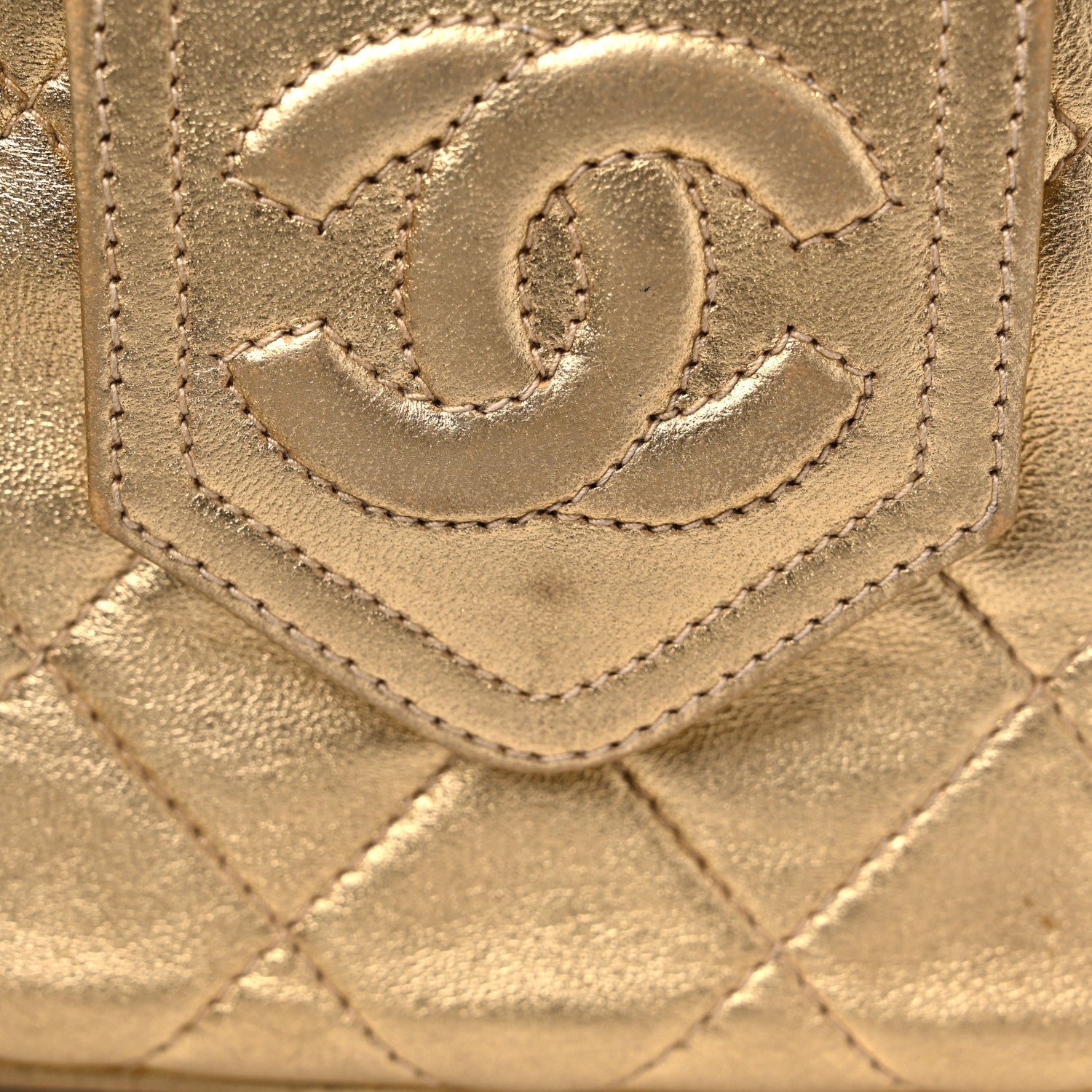 Chanel Metallic Lambskin Quilted Tassel Camera Case Gold 15 of 18