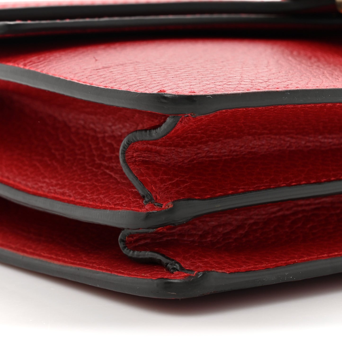 Dollar Calfskin Swarovski Crystal Small Dionysus Shoulder Bag Hibiscus Red