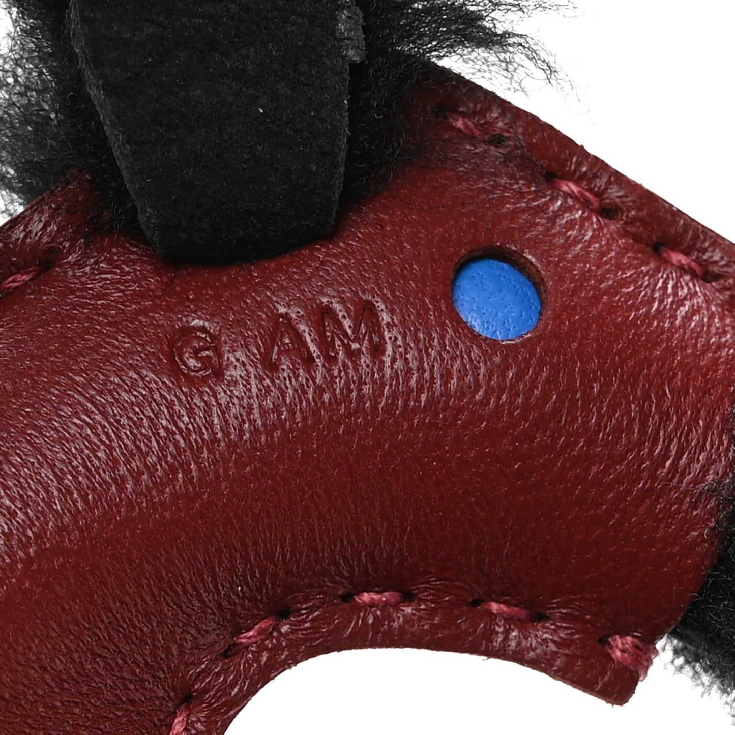 Milo Lambskin Shearling Budy Charm Black Rouge H Bleu Hydra