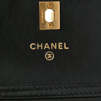 Chanel Lambskin Quilted Pearl Crush Clutch With Chain Black 5 of 8