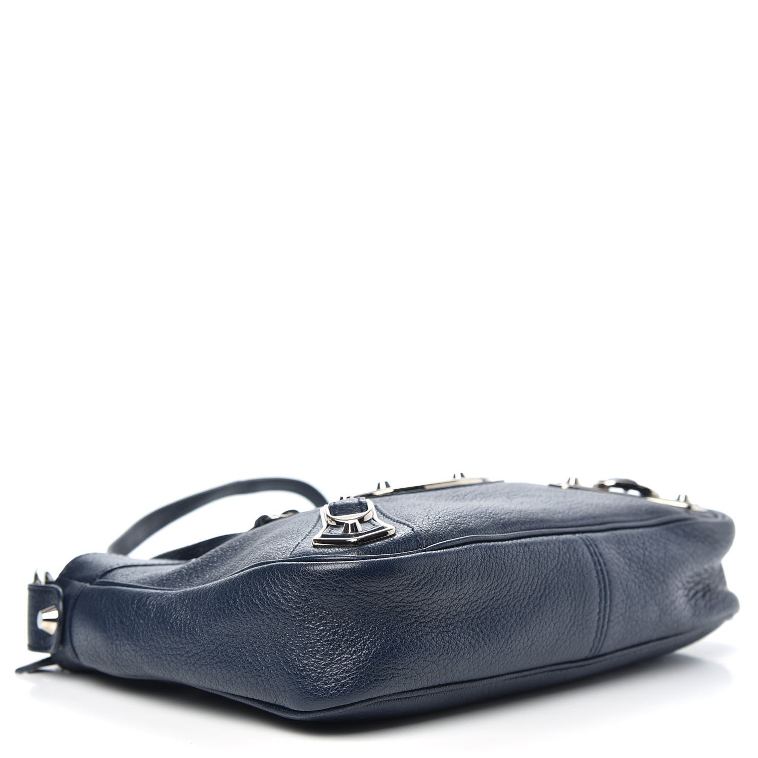 Balenciaga Chevre Silver Metallic Edge Hardware Hip Bleu Nuit 4 of 10